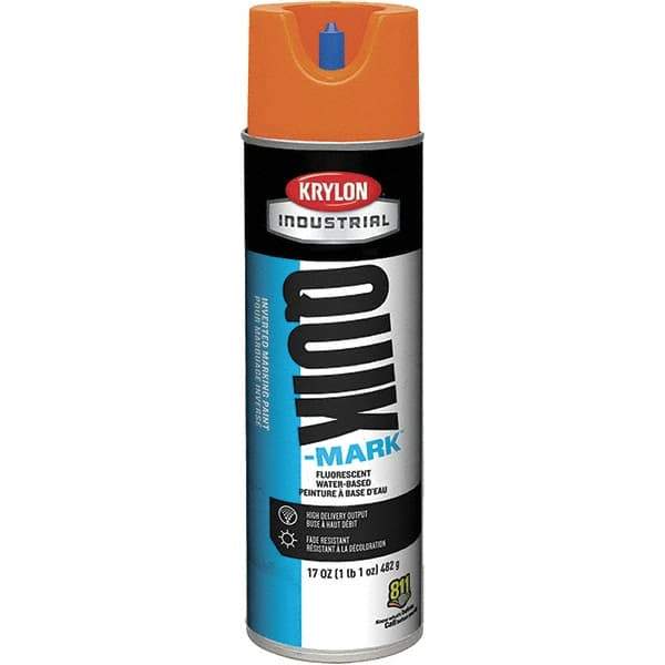 Krylon - 20 fl oz Orange Marking Paint - 50 to 60 Sq Ft Coverage, Water-Based Formula - Eagle Tool & Supply