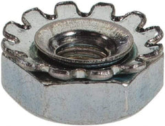 Value Collection - #5-40, Zinc Plated, Steel Hex Nut with External Tooth Washer - 1/4" Washer Diam, 1/4" Width Across Flats - Eagle Tool & Supply