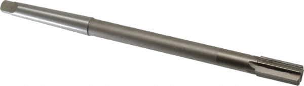 Interstate - 1/2" Diam, 0.4345 to 0.4355" Max Diam 1MT Morse Taper Shank, 1" Flute Length, Machine Expansion Reamer - Straight Flute, 8" OAL, Right Hand Cut, 6 Flutes, High Speed Steel, Bright Finish - Eagle Tool & Supply