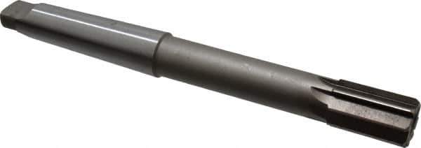 Interstate - 1-1/4" Diam, 0.998 to 0.9995" Max Diam 4MT Morse Taper Shank, 1-7/8" Flute Length, Machine Expansion Reamer - Straight Flute, 11-1/2" OAL, Right Hand Cut, 8 Flutes, High Speed Steel, Bright Finish - Eagle Tool & Supply