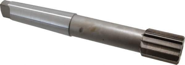 Interstate - 2" Diam, 1.498 to 1.5" Max Diam 5MT Morse Taper Shank, 2-1/4" Flute Length, Machine Expansion Reamer - Straight Flute, 14" OAL, Right Hand Cut, 12 Flutes, High Speed Steel, Bright Finish - Eagle Tool & Supply