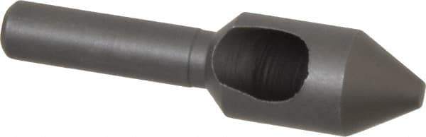 Weldon - 7/16" Head Diam, 1/4" Shank Diam, 60° High Speed Steel Countersink - Bright Finish, 1-3/4" OAL, Single End, Straight Shank, Right Hand Cut - Eagle Tool & Supply