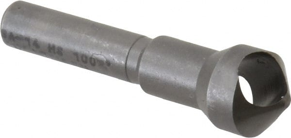 Weldon - 7/16" Head Diam, 1/4" Shank Diam, 100° High Speed Steel Countersink - Eagle Tool & Supply