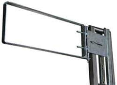 FabEnCo - Galvanized Carbon Steel Self Closing Rail Safety Gate - Fits 25 to 27-1/2" Clear Opening, 27-1/2" Wide x 12" Door Height, 36 Lb, Gray, Silver - Eagle Tool & Supply