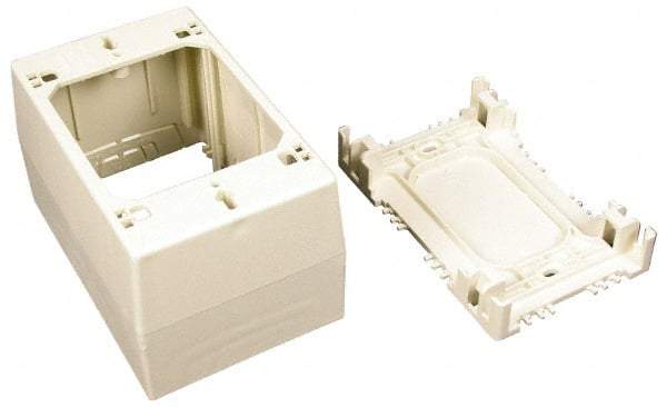 Wiremold - 4-3/4 Inch Long x 3 Inch Wide x 2-3/4 Inch High, Rectangular Raceway Box - Ivory, For Use with Wiremold 2300 Series Raceways - Eagle Tool & Supply