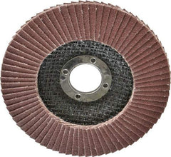Camel Grinding Wheels - 60 Grit, 4-1/2" Disc Diam, 7/8" Center Hole, Type 29 Aluminum Oxide Flap Disc - 13,300 Max RPM, Polyester Backing, Arbor Attaching System, Coated - Eagle Tool & Supply