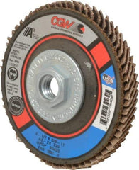 Camel Grinding Wheels - 24 Grit, 4-1/2" Disc Diam, 5/8-11 Center Hole, Type 29 Aluminum Oxide Flap Disc - 13,300 Max RPM, Polyester Backing, Arbor Attaching System, Coated - Eagle Tool & Supply