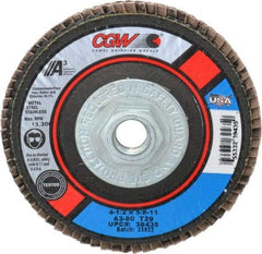 Camel Grinding Wheels - 80 Grit, 4-1/2" Disc Diam, 5/8-11 Center Hole, Type 29 Aluminum Oxide Flap Disc - 13,300 Max RPM, Polyester Backing, Arbor Attaching System, Coated - Eagle Tool & Supply
