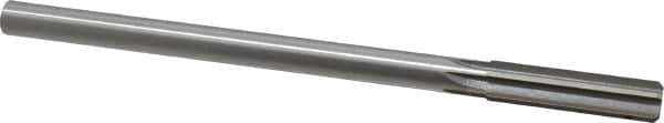 Made in USA - 1/2" High Speed Steel 6 Flute Chucking Reamer - Straight Flute, 0.4355" Straight Shank, 2" Flute Length, 8" OAL - Eagle Tool & Supply