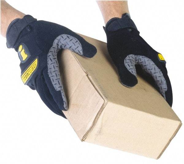 ironCLAD - Size S (8) DiamondClad/Amara/Spandex/Terry/Silicon Anti-Vibration/Impact Protection Work Gloves - For General Purpose, Uncoated, Hook & Loop Cuff, Full Fingered, Black, Paired - Eagle Tool & Supply