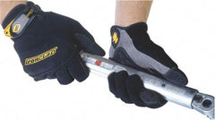 ironCLAD - Size L (9-10) Synthetic Leather Anti-Vibration/Impact Protection Work Gloves - For Mechanic's & Lifting, Uncoated, Hook & Loop Cuff, Full Fingered, Black, Paired - Eagle Tool & Supply