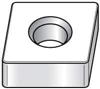 Kennametal - CNGA543 T0820 Grade KY1615 Ceramic Turning Insert - Uncoated, 80° Diamond, 5/8" Inscr Circle, 1/4" Thick, 3/64" Corner Radius - Eagle Tool & Supply