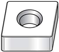 Kennametal - CNGA433 T0820 Grade KY1615 Ceramic Turning Insert - Uncoated, 80° Diamond, 1/2" Inscr Circle, 3/16" Thick, 3/64" Corner Radius - Eagle Tool & Supply