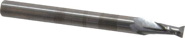 OSG - 9/64", 9/32" LOC, 3/16" Shank Diam, 2" OAL, 2 Flute, Solid Carbide Square End Mill - Single End, Uncoated, Spiral Flute, 30° Helix, Centercutting, Right Hand Cut, Right Hand Flute, Series 412 - Eagle Tool & Supply