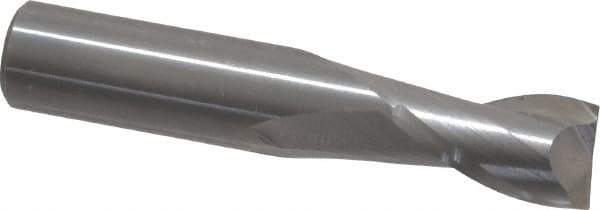 OSG - 5mm, 10mm LOC, 5mm Shank Diam, 51mm OAL, 2 Flute, Solid Carbide Square End Mill - Single End, Uncoated, Spiral Flute, 30° Helix, Centercutting, Right Hand Cut, Right Hand Flute, Series 412 - Eagle Tool & Supply