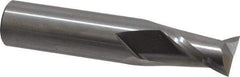 OSG - 1/2", 5/8" LOC, 1/2" Shank Diam, 2-1/2" OAL, 2 Flute, Solid Carbide Square End Mill - Single End, Uncoated, Spiral Flute, 30° Helix, Centercutting, Right Hand Cut, Right Hand Flute, Series 412 - Eagle Tool & Supply