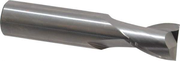 OSG - 5/8", 3/4" LOC, 5/8" Shank Diam, 3" OAL, 2 Flute, Solid Carbide Square End Mill - Single End, Uncoated, Spiral Flute, 30° Helix, Centercutting, Right Hand Cut, Right Hand Flute, Series 412 - Eagle Tool & Supply