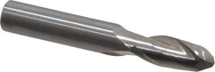 OSG - 23/64" Diam, 7/8" LOC, 2 Flute Solid Carbide Ball End Mill - Uncoated, Single End, 2-1/2" OAL, 3/8" Shank Diam, Spiral Flute - Eagle Tool & Supply