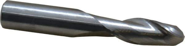 OSG - 13/32" Diam, 1" LOC, 2 Flute Solid Carbide Ball End Mill - Uncoated, Single End, 2-3/4" OAL, 7/16" Shank Diam, Spiral Flute - Eagle Tool & Supply