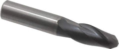 OSG - 1/2" Diam, 1" LOC, 2 Flute Solid Carbide Ball End Mill - TiAlN Finish, Single End, 3" OAL, 1/2" Shank Diam, Spiral Flute - Eagle Tool & Supply