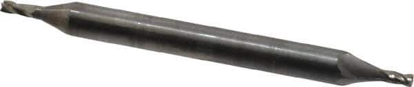 OSG - 3/64", 3/32" LOC, 1/8" Shank Diam, 1-1/2" OAL, 4 Flute, Solid Carbide Square End Mill - Double End, Uncoated, Spiral Flute, 30° Helix, Right Hand Cut, Right Hand Flute, Series 424 - Eagle Tool & Supply