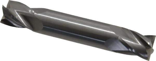OSG - 1/2", 5/8" LOC, 1/2" Shank Diam, 3" OAL, 4 Flute, Solid Carbide Square End Mill - Double End, Uncoated, Spiral Flute, 30° Helix, Right Hand Cut, Right Hand Flute, Series 424 - Eagle Tool & Supply