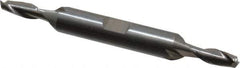 OSG - 7/32", 9/16" LOC, 3/8" Shank Diam, 3-3/8" OAL, 2 Flute, Solid Carbide Square End Mill - Double End, Uncoated, Spiral Flute, 30° Helix, Centercutting, Right Hand Cut, Right Hand Flute, Series 442 - Eagle Tool & Supply