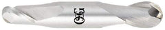 OSG - 5/16" Diam, 1/2" LOC, 2 Flute Solid Carbide Ball End Mill - Uncoated, Double End, 2-1/2" OAL, 5/16" Shank Diam, Spiral Flute - Eagle Tool & Supply