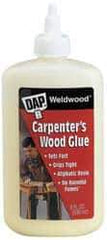 DAP - 16 oz Bottle Yellow Wood Glue - 5 to 7 min Working Time, 72 hr Full Cure Time, Bonds to Cardboard, Fabric, Leather, Particle Board & Wood - Eagle Tool & Supply