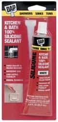 DAP - 2.8 oz Tube White RTV Silicone Joint Sealant - -40 to 400°F Operating Temp, 10 to 25 min Tack Free Dry Time, 24 hr Full Cure Time - Eagle Tool & Supply