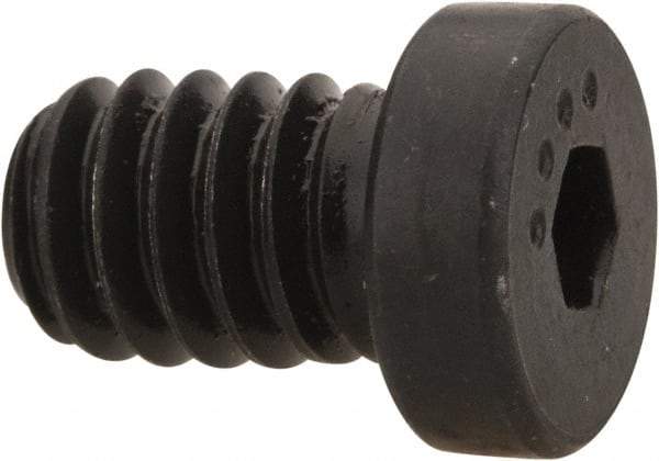 Made in USA - 1/4-20 UNC Hex Socket Drive, Low Socket Cap Screw - Grade 4037 Alloy Steel, Black Oxide Finish, Fully Threaded, 3/8" Length Under Head - Eagle Tool & Supply