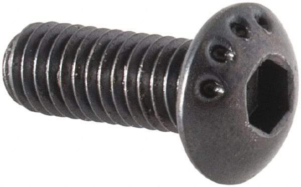 Made in USA - M3x0.50 Metric Coarse Hex Socket Drive, Button Screw - Alloy Steel, Black Oxide Finish, Fully Threaded, 8mm Length Under Head - Eagle Tool & Supply