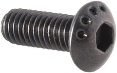 Made in USA - M3x0.50 Metric Coarse Hex Socket Drive, Button Screw - Alloy Steel, Black Oxide Finish, Fully Threaded, 8mm Length Under Head - Eagle Tool & Supply