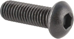 Made in USA - M8x1.25 Metric Coarse Hex Socket Drive, Button Screw - Alloy Steel, Black Oxide Finish, Fully Threaded, 25mm Length Under Head - Eagle Tool & Supply