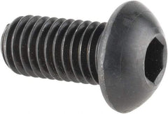 Made in USA - M10x1.50 Metric Coarse Hex Socket Drive, Button Screw - Alloy Steel, Black Oxide Finish, Fully Threaded, 20mm Length Under Head - Eagle Tool & Supply