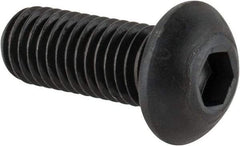 Made in USA - M10x1.50 Metric Coarse Hex Socket Drive, Button Screw - Alloy Steel, Black Oxide Finish, Fully Threaded, 25mm Length Under Head - Eagle Tool & Supply