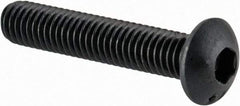 Made in USA - M3x0.50 Metric Coarse Hex Socket Drive, Button Screw - Alloy Steel, Black Oxide Finish, Fully Threaded, 16mm Length Under Head - Eagle Tool & Supply