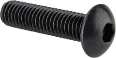 Made in USA - M5x0.80 Metric Coarse Hex Socket Drive, Button Screw - Alloy Steel, Black Oxide Finish, Fully Threaded, 20mm Length Under Head - Eagle Tool & Supply