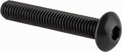 Made in USA - M5x0.80 Metric Coarse Hex Socket Drive, Button Screw - Alloy Steel, Black Oxide Finish, Fully Threaded, 30mm Length Under Head - Eagle Tool & Supply