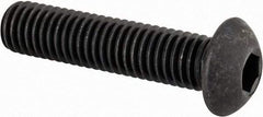 Made in USA - M8x1.25 Metric Coarse Hex Socket Drive, Button Screw - Alloy Steel, Black Oxide Finish, Fully Threaded, 35mm Length Under Head - Eagle Tool & Supply