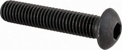 Made in USA - M8x1.25 Metric Coarse Hex Socket Drive, Button Screw - Alloy Steel, Black Oxide Finish, Fully Threaded, 40mm Length Under Head - Eagle Tool & Supply