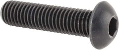 Made in USA - M10x1.50 Metric Coarse Hex Socket Drive, Button Screw - Alloy Steel, Black Oxide Finish, Fully Threaded, 40mm Length Under Head - Eagle Tool & Supply