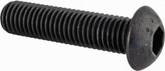 Made in USA - M12x1.75 Metric Coarse Hex Socket Drive, Button Screw - Alloy Steel, Black Oxide Finish, Fully Threaded, 50mm Length Under Head - Eagle Tool & Supply