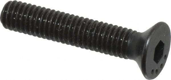 Made in USA - M3x0.50 Metric Coarse Hex Socket Drive, 90° Flat Head Socket Cap Screw - Grade 10.9 Alloy Steel, Black Oxide Finish, Fully Threaded, 16mm Length Under Head - Eagle Tool & Supply