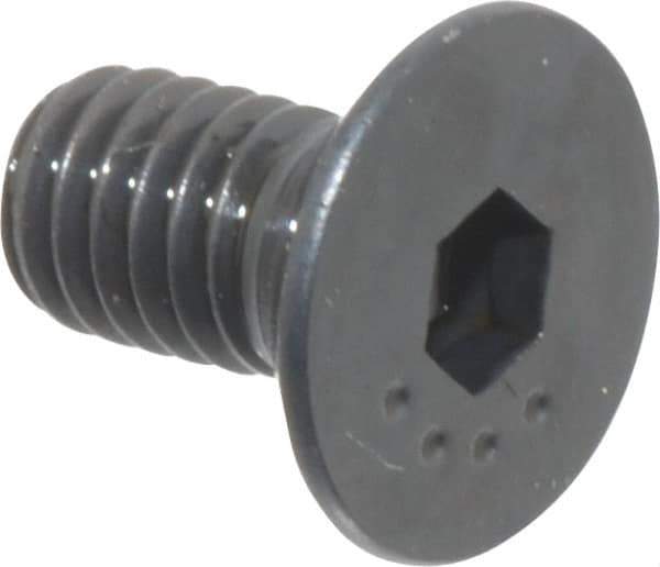 Made in USA - M4x0.70 Metric Coarse Hex Socket Drive, 90° Flat Head Socket Cap Screw - Grade 10.9 Alloy Steel, Black Oxide Finish, Fully Threaded, 8mm Length Under Head - Eagle Tool & Supply