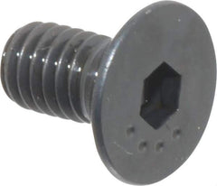 Made in USA - M4x0.70 Metric Coarse Hex Socket Drive, 90° Flat Head Socket Cap Screw - Grade 10.9 Alloy Steel, Black Oxide Finish, Fully Threaded, 8mm Length Under Head - Eagle Tool & Supply