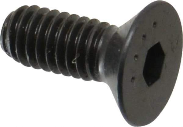 Made in USA - M4x0.70 Metric Coarse Hex Socket Drive, 90° Flat Head Socket Cap Screw - Grade 10.9 Alloy Steel, Black Oxide Finish, Fully Threaded, 10mm Length Under Head - Eagle Tool & Supply
