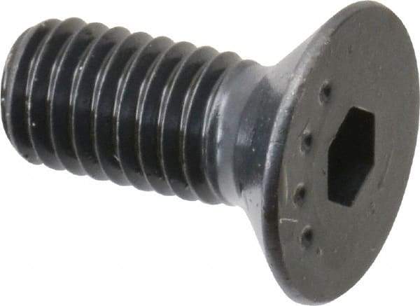 Made in USA - M5x0.80 Metric Coarse Hex Socket Drive, 90° Flat Head Socket Cap Screw - Grade 10.9 Alloy Steel, Black Oxide Finish, Fully Threaded, 12mm Length Under Head - Eagle Tool & Supply