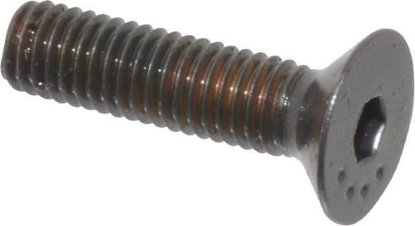 Made in USA - M5x0.80 Metric Coarse Hex Socket Drive, 90° Flat Head Socket Cap Screw - Grade 10.9 Alloy Steel, Black Oxide Finish, Fully Threaded, 20mm Length Under Head - Eagle Tool & Supply