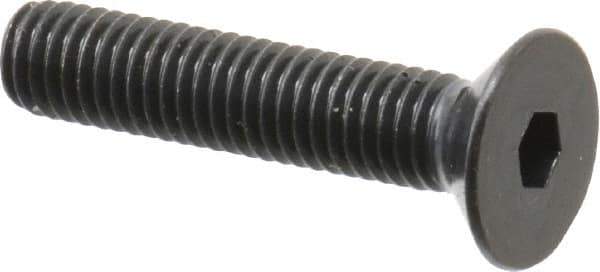 Made in USA - M5x0.80 Metric Coarse Hex Socket Drive, 90° Flat Head Socket Cap Screw - Grade 10.9 Alloy Steel, Black Oxide Finish, Fully Threaded, 25mm Length Under Head - Eagle Tool & Supply